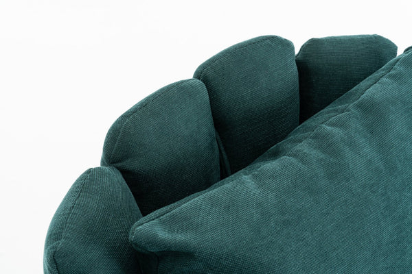 English Elm Decorative Chenille Barrel Tub Chair with Pocket Coil Cushion for Cozy Reading Nooks Green W5188P462020