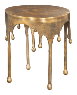 Drip Side Table Antique Brass 110253 Zuo Modern