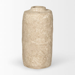 Mercana Rama Hand-Crafted Eco-Friendly Floor Vase - Unique Artisanal Accent for Modern Bohemian Decor Beige Paper Mache | Small 70200