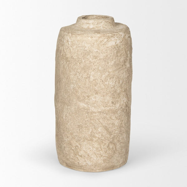 Mercana Rama Hand-Crafted Eco-Friendly Floor Vase - Unique Artisanal Accent for Modern Bohemian Decor Beige Paper Mache | Small 70200