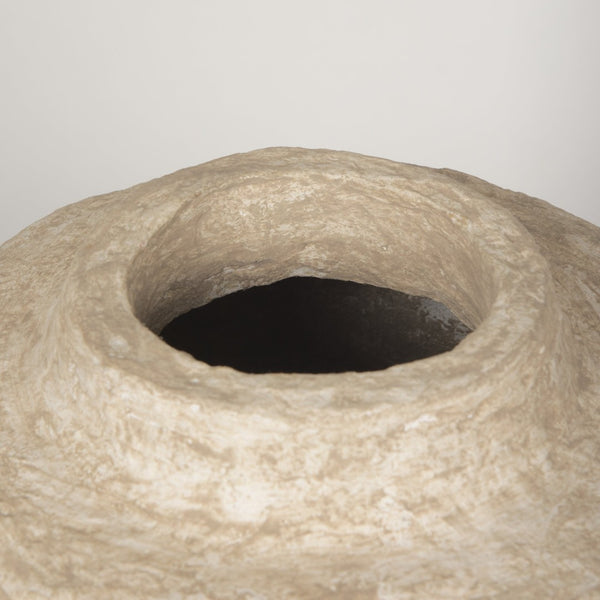 Mercana Rama Hand-Crafted Eco-Friendly Floor Vase - Unique Artisanal Accent for Modern Bohemian Decor Beige Paper Mache | Small 70200