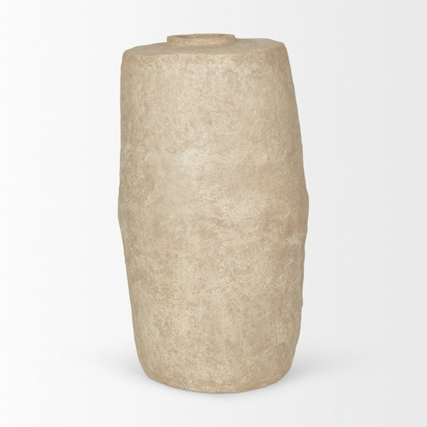 Mercana Rama Hand-Crafted Eco-Friendly Floor Vase - Unique Artisanal Accent for Modern Bohemian Decor Beige Paper Mache| Large 70201