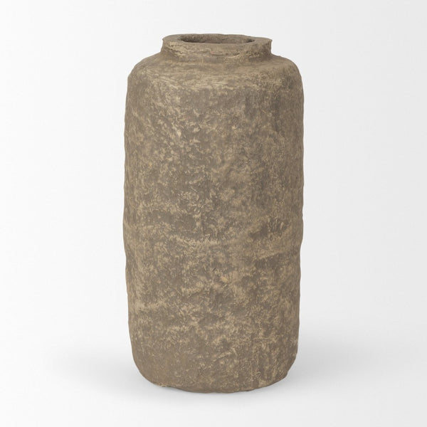 Mercana Bala Handcrafted Paper Mache Vase - Sustainable Artisanal Home Accent for Unique Decor and Style Gray Paper Mache | Small 70204