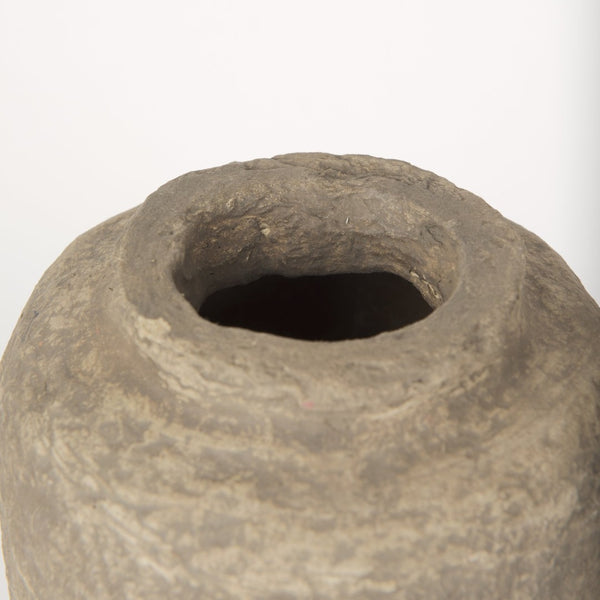 Mercana Bala Handcrafted Paper Mache Vase - Sustainable Artisanal Home Accent for Unique Decor and Style Gray Paper Mache | Small 70204