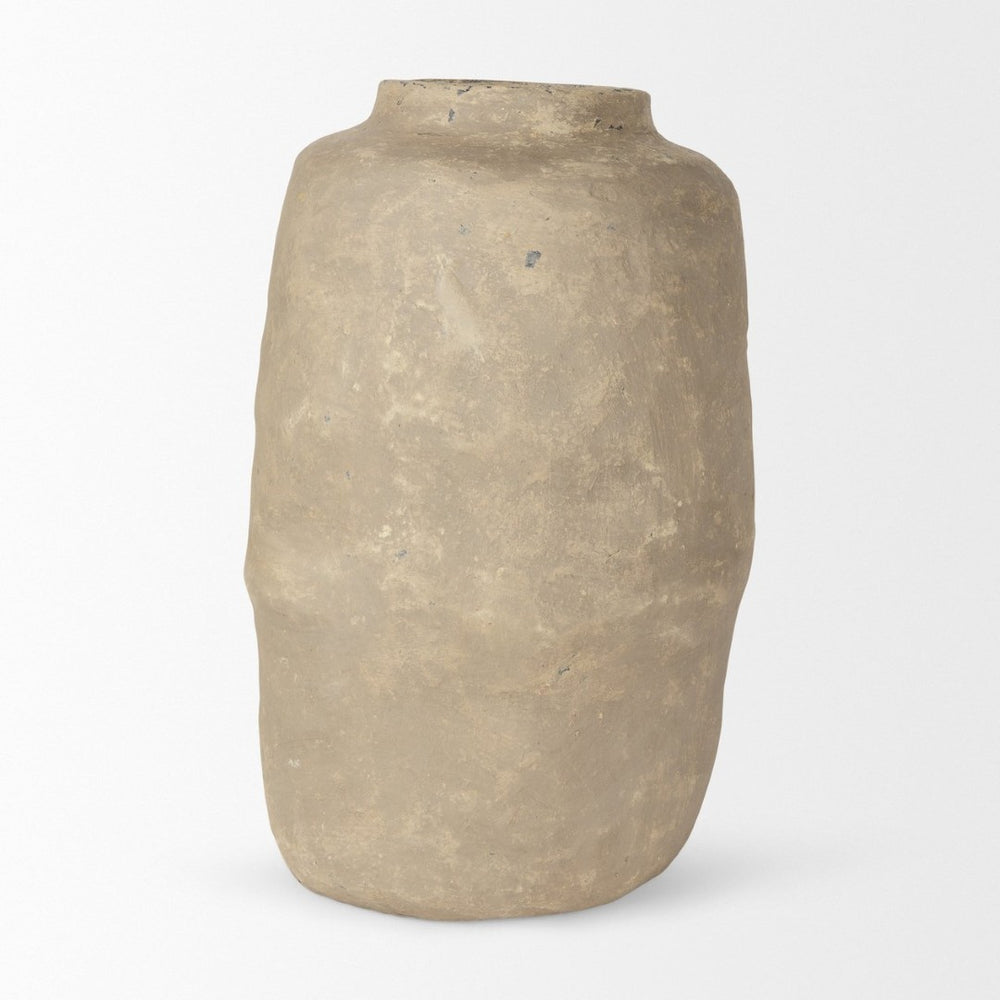 Mercana Bala Handcrafted Paper Mache Vase - Sustainable Artisanal Home Accent for Unique Decor and Style Gray Paper Mache | Large 70205