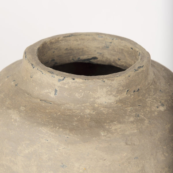Mercana Bala Handcrafted Paper Mache Vase - Sustainable Artisanal Home Accent for Unique Decor and Style Gray Paper Mache | Large 70205