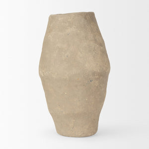 Mercana Rundal Artisanal Paper-Mâché Vase - Unique Eco-Friendly Home Accent for Minimalist Interiors Gray Paper Mache | Small 70208