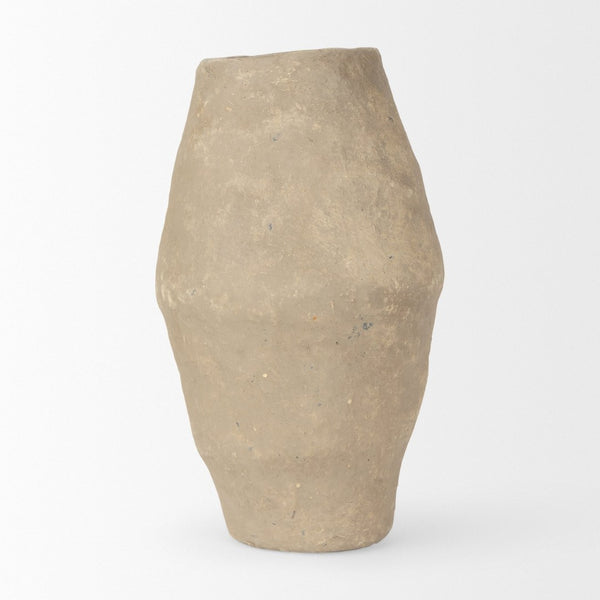 Mercana Rundal Artisanal Paper-Mâché Vase - Unique Eco-Friendly Home Accent for Minimalist Interiors Gray Paper Mache | Small 70208