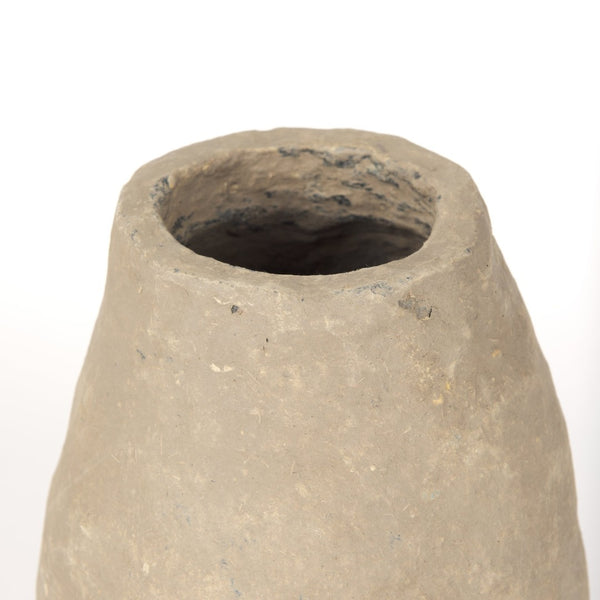 Mercana Rundal Artisanal Paper-Mâché Vase - Unique Eco-Friendly Home Accent for Minimalist Interiors Gray Paper Mache | Small 70208