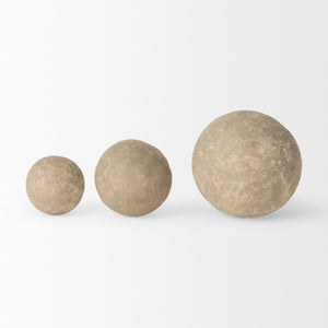 Mercana Sunita Handcrafted Paper-Mâché Orbs - Eco-Friendly Home Décor for Stylish, Sustainable Living Spaces Gray Paper Mache | Set of 3 70220