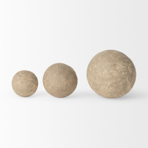 Mercana Sunita Handcrafted Paper-Mâché Orbs - Eco-Friendly Home Décor for Stylish, Sustainable Living Spaces Gray Paper Mache | Set of 3 70220