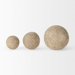 Mercana Sunita Handcrafted Paper-Mâché Orbs - Eco-Friendly Home Décor for Stylish, Sustainable Living Spaces Gray Paper Mache | Set of 3 70220