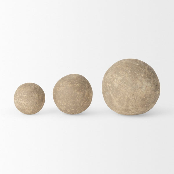 Mercana Sunita Handcrafted Paper-Mâché Orbs - Eco-Friendly Home Décor for Stylish, Sustainable Living Spaces Gray Paper Mache | Set of 3 70220