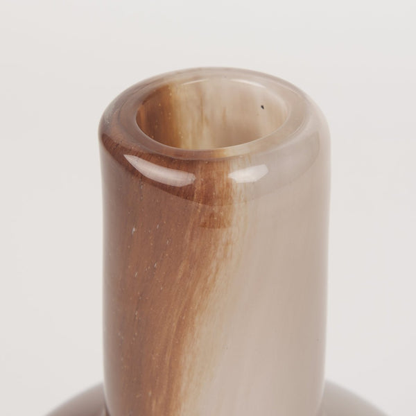 Mercana Marans Sculptural Glass Vase with Unique Swirls - Elegant Home Decor for Fresh or Dried Botanicals Amber | Multi-color | Short 70353