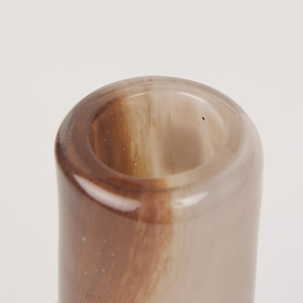 Mercana Marans Sculptural Glass Vase with Unique Swirls - Elegant Home Decor for Fresh or Dried Botanicals Amber | Multi-color | Short 70353