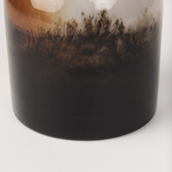 Mercana Marans Sculptural Glass Vase with Unique Swirls - Elegant Home Decor for Fresh or Dried Botanicals Amber | Multi-color | Short 70353