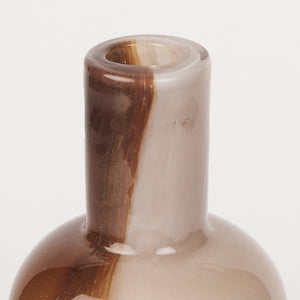 Mercana Marans Sculptural Glass Vase with Unique Swirls - Elegant Home Decor for Fresh or Dried Botanicals Amber | Multi-color | Tall 70354