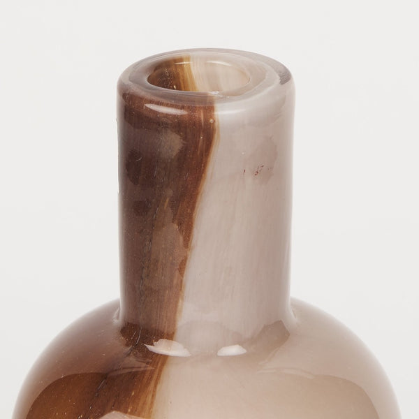 Mercana Marans Sculptural Glass Vase with Unique Swirls - Elegant Home Decor for Fresh or Dried Botanicals Amber | Multi-color | Tall 70354