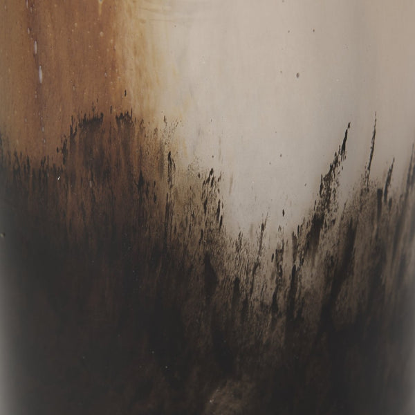 Mercana Marans Sculptural Glass Vase with Unique Swirls - Elegant Home Decor for Fresh or Dried Botanicals Amber | Multi-color | Tall 70354