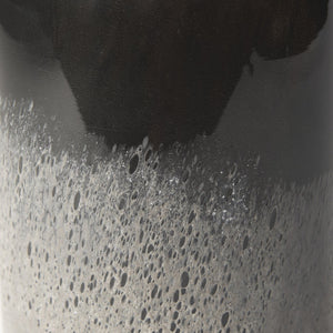 Mercana Emu Contemporary Two-Tone Glass Vase - Artisanal Accent Piece for Floral Arrangements & Decor Black & Gray | Medium 70355
