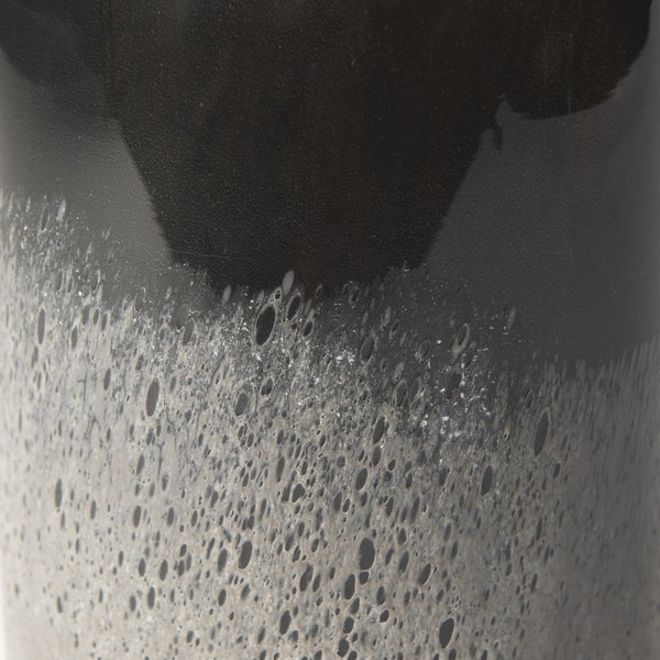 Mercana Emu Contemporary Two-Tone Glass Vase - Artisanal Accent Piece for Floral Arrangements & Decor Black & Gray | Medium 70355