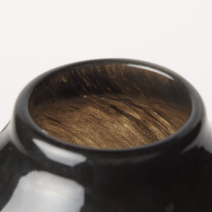 Mercana Emu Contemporary Two-Tone Glass Vase - Artisanal Accent Piece for Floral Arrangements & Decor Black & Gray | Large 70356