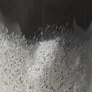 Mercana Emu Contemporary Two-Tone Glass Vase - Artisanal Accent Piece for Floral Arrangements & Decor Black & Gray | Large 70356