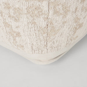 Mercana Khloe Elegant Rectangular Pouf - Soft Chenille Seating with Versatile Design for Any Room Decor Cream | Jacquard | Small 70376