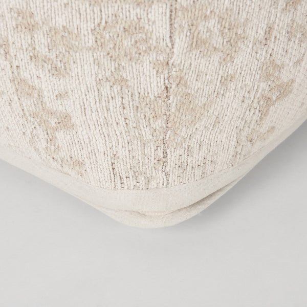 Mercana Khloe Elegant Rectangular Pouf - Soft Chenille Seating with Versatile Design for Any Room Decor Cream | Jacquard | Small 70376