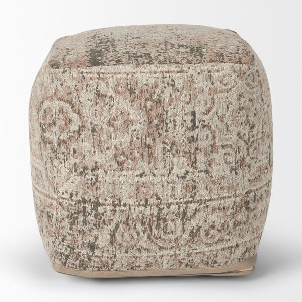 Mercana Khloe Elegant Rectangular Pouf - Soft Chenille Seating with Versatile Design for Any Room Decor Taupe | Jacquard | Small 70377