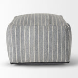 Mercana Kensie Large Blue Striped Pouf 70378