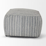 Mercana Kensie Large Blue Striped Pouf 70378