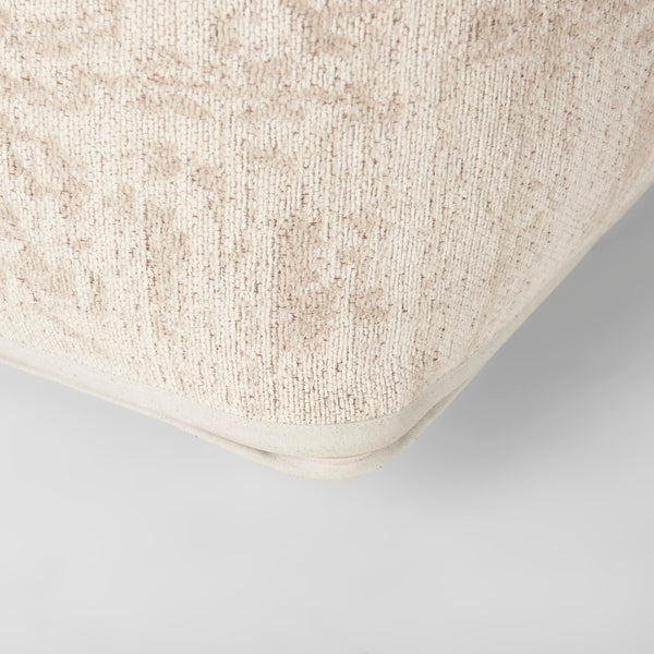 Mercana Khloe Elegant Rectangular Pouf - Soft Chenille Seating with Versatile Design for Any Room Decor Cream | Jacquard | Large 70379