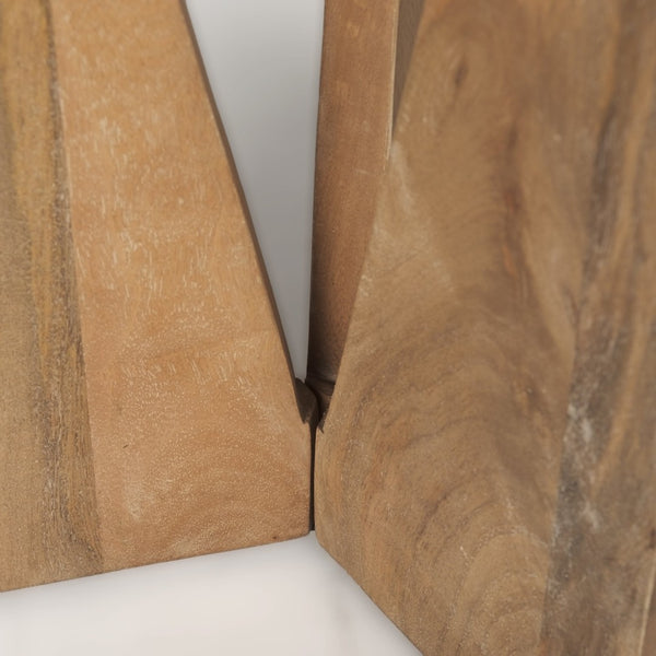 Mercana Mattius Modern Accent Table with Sculptural Three-Legged Base for Stylish Living Space Decor Light Brown Wood 70112