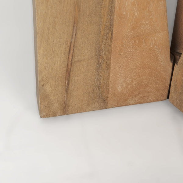 Mercana Mattius Modern Accent Table with Sculptural Three-Legged Base for Stylish Living Space Decor Light Brown Wood 70112