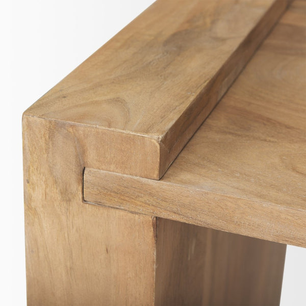 Mercana Athelia Accent Table – Timeless Compact Design for Modern, Rustic Homes – Perfect Side Table Utility Light Brown Wood 70151