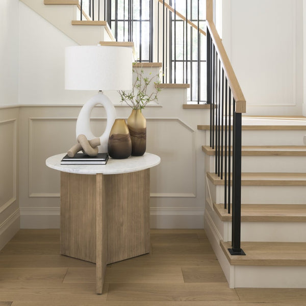 Mercana Pyla Sculptural Glass Vase - Sunlit Dune Inspired Design for Contemporary Home Accents and Decor Yellow/Brown Glass | 11H 69040