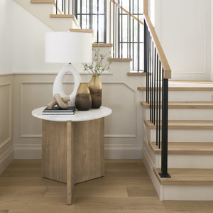 Mercana Tao Contemporary Sculpted Table Lamp with Textured Woven Shade for Modern Home Decor Accent 69790