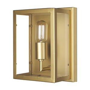 Mercana Cairn Contemporary Wall Sconce with Clear Glass Panels for Elegant Indoor Lighting Solutions Gold Metal 70446