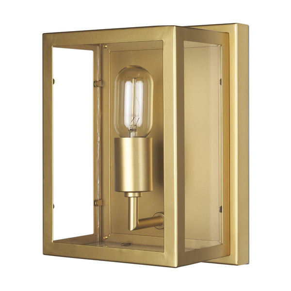 Mercana Cairn Contemporary Wall Sconce with Clear Glass Panels for Elegant Indoor Lighting Solutions Gold Metal 70446