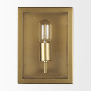 Mercana Cairn Contemporary Wall Sconce with Clear Glass Panels for Elegant Indoor Lighting Solutions Gold Metal 70446
