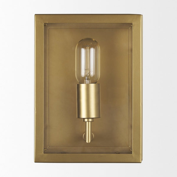 Mercana Cairn Contemporary Wall Sconce with Clear Glass Panels for Elegant Indoor Lighting Solutions Gold Metal 70446