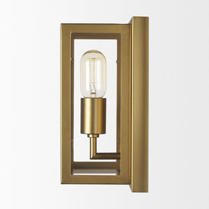 Mercana Cairn Contemporary Wall Sconce with Clear Glass Panels for Elegant Indoor Lighting Solutions Gold Metal 70446