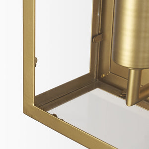 Mercana Cairn Contemporary Wall Sconce with Clear Glass Panels for Elegant Indoor Lighting Solutions Gold Metal 70446