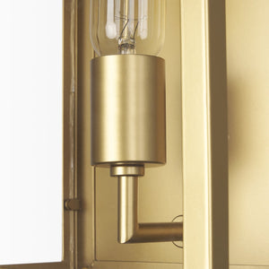 Mercana Cairn Contemporary Wall Sconce with Clear Glass Panels for Elegant Indoor Lighting Solutions Gold Metal 70446