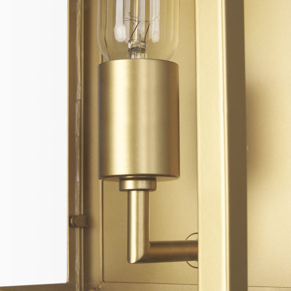 Mercana Cairn Contemporary Wall Sconce with Clear Glass Panels for Elegant Indoor Lighting Solutions Gold Metal 70446