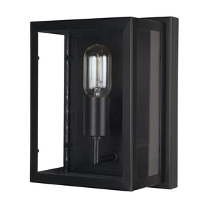 Mercana Cairn Contemporary Wall Sconce with Clear Glass Panels for Elegant Indoor Lighting Solutions Matte Black 70447