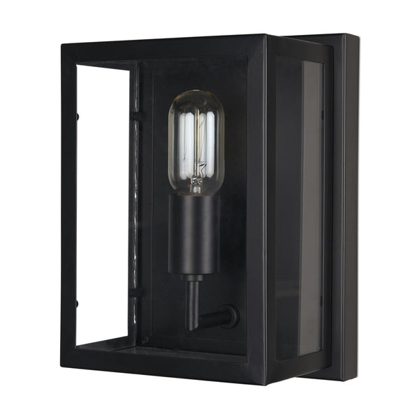 Mercana Cairn Contemporary Wall Sconce with Clear Glass Panels for Elegant Indoor Lighting Solutions Matte Black 70447