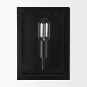 Mercana Cairn Contemporary Wall Sconce with Clear Glass Panels for Elegant Indoor Lighting Solutions Matte Black 70447