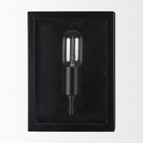 Mercana Cairn Contemporary Wall Sconce with Clear Glass Panels for Elegant Indoor Lighting Solutions Matte Black 70447